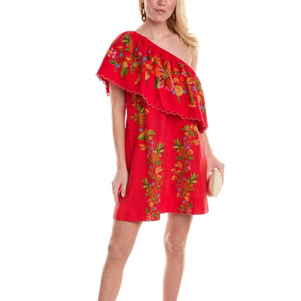 Farm Rio Red Tropical Romance Mini Dress - XS - NWT